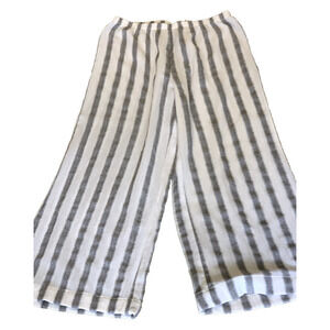 Soft Surroundings black/white white leg cotton gauze pants size medium, coastal